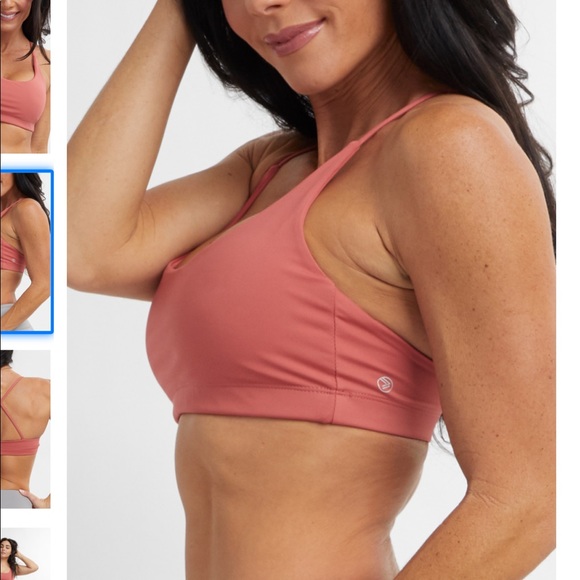 SAVVI ARID Small Canyon Clay Scoop Neck Criss Cross Back Sports Bra - Picture 3 of 8